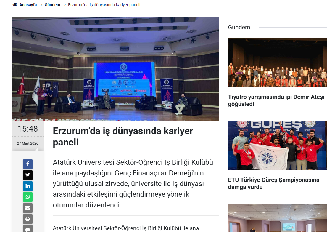 Erzurum’da iş dünyasında kariyer paneli